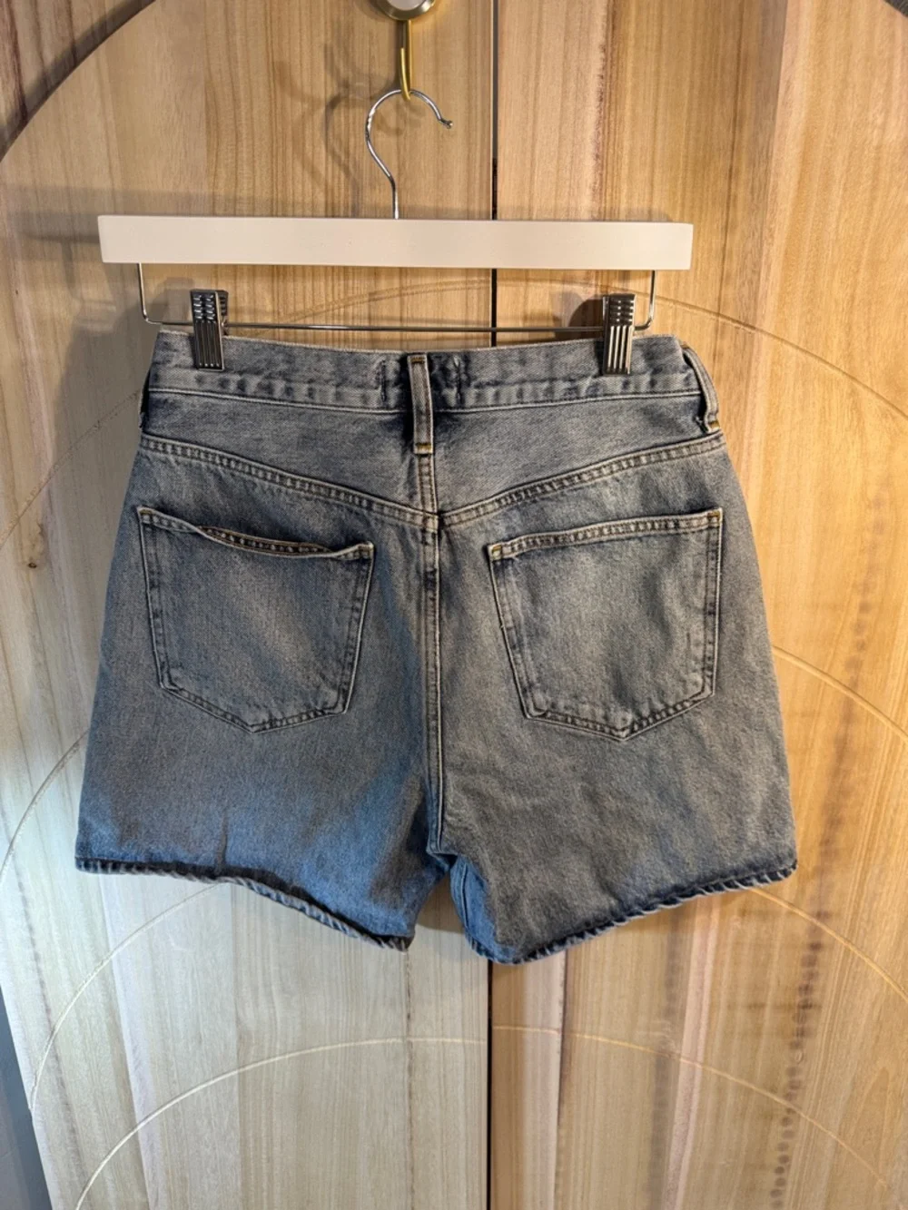 Agolde Light Blue High-Rise Denim Shorts - Picture 4 of 5